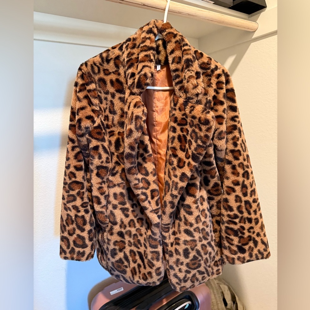 Cheetah print coat